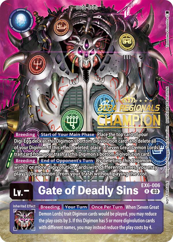 Gate of Deadly Sins [EX6-006] (2024 Regionals Champion) [Infernal Ascension] Hot on Sale