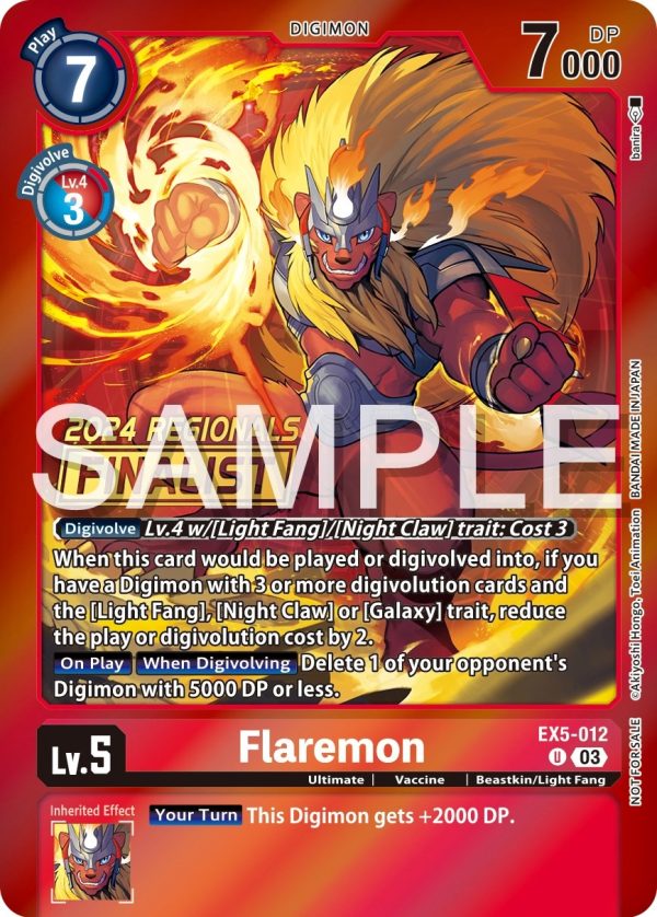 Flaremon [EX5-012] (2024 Regionals Finalist) [Animal Colosseum Promos] Online