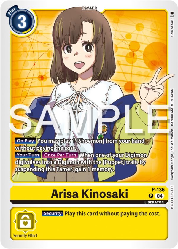 Arisa Kinosaki [P-136] (Digimon Liberator Promotion Pack) [Promotional Cards] Hot on Sale