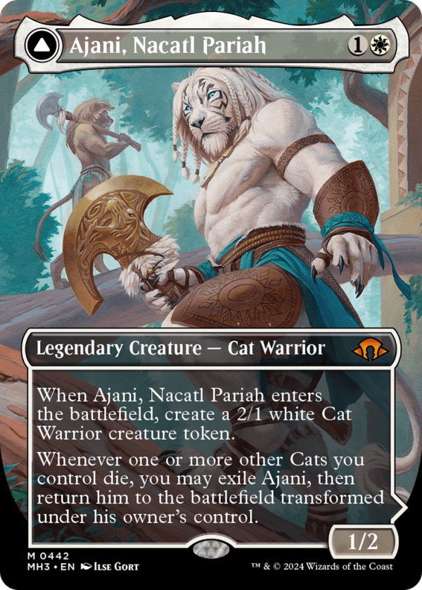 Ajani, Nacatl Pariah    Ajani, Nacatl Avenger (Borderless) [Modern Horizons 3] Hot on Sale