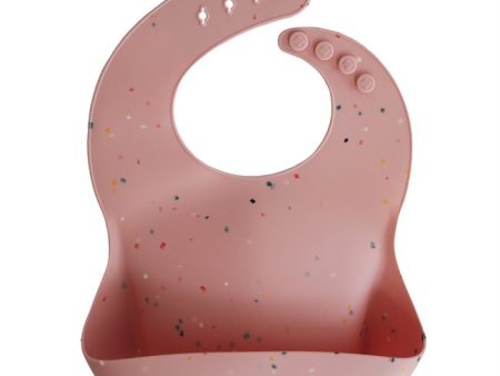 Bib - Silicone - Powder Pink Confetti Cheap