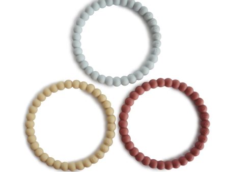 Teether Bracelets - Pack Of 3 - Mellow Terracotta Periwinkle For Sale